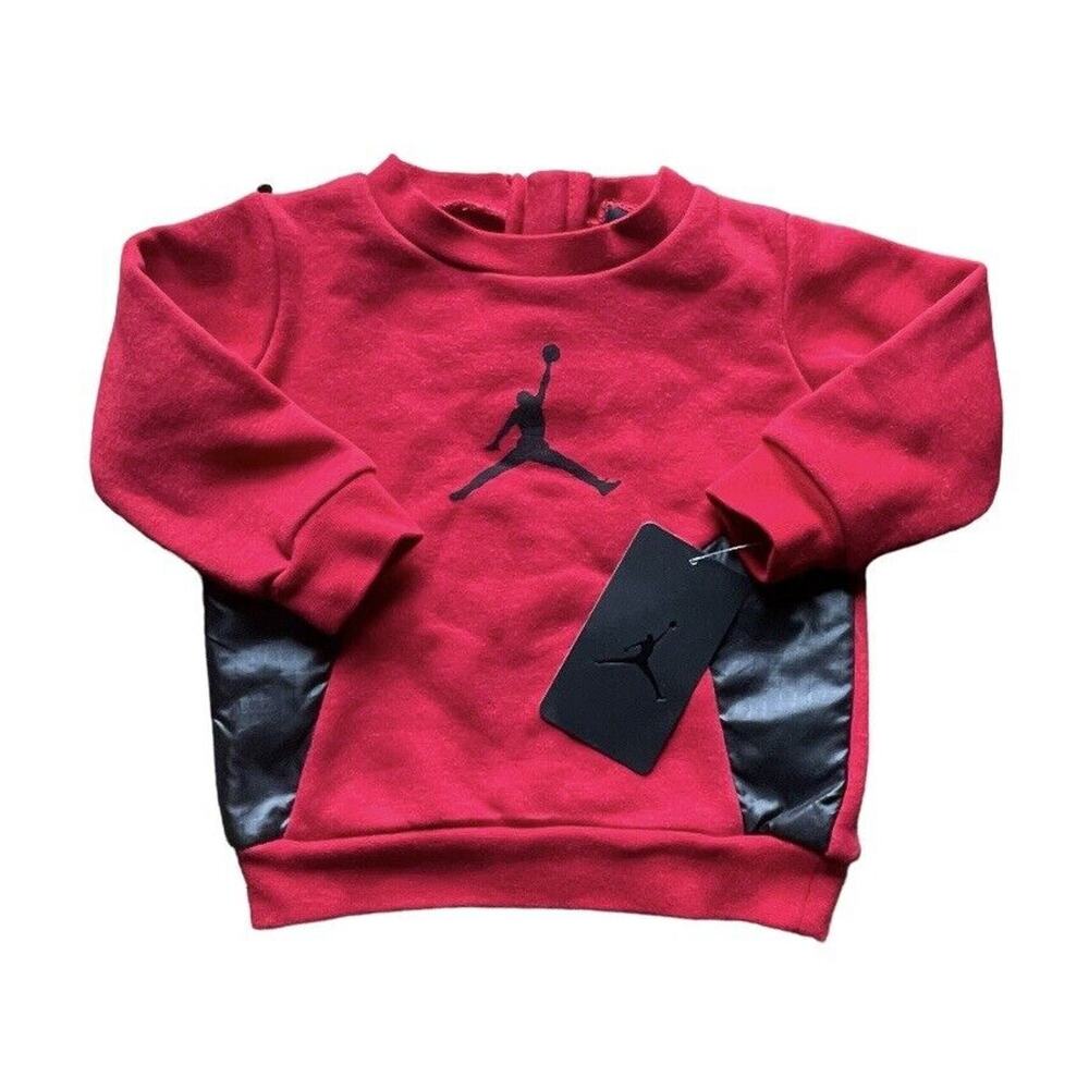 NWT Air Jordan Jumpman Bred Jumpsuit Pullover Sweater Jumper 6M